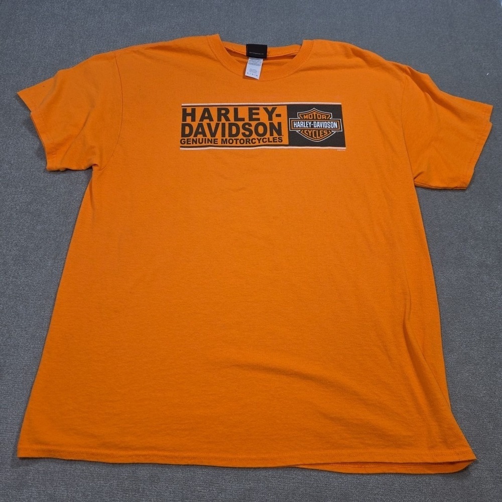 Harley Davidson Shirt Mens XL Orange Motorcycles Valley Forge Pennsylvania